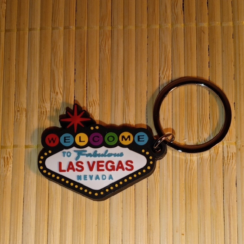 NWOT Las Vegas Souvenir Colorful Rubber Keychain - Multicolor 2x1.5 inches